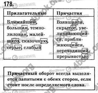 ГДЗ Російська мова 7 клас сторінка 178